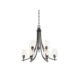 Octave Metal Single Tier 3-light Chandelier (Chrome/Bronze - 9 Lights) - Chandeliers For Bedrooms by Overstock.com