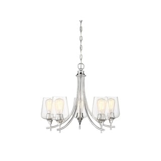 Octave Metal Single Tier 3-light Chandelier (Chrome - 5 Lights) - Chandeliers For Bedrooms by Overstock.com