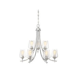 Octave Metal Single Tier 3-light Chandelier (Chrome - 9 Lights) - Chandeliers For Bedrooms by Overstock.com