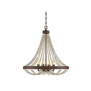 Mallory Fossil Stone Wood Chandelier (Chandeliers) - Chandeliers For Bedrooms by Overstock.com