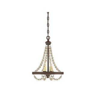 Mallory Fossil Stone Wood Chandelier (Mini Chandeliers) - Chandeliers For Bedrooms by Overstock.com