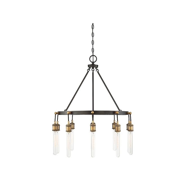 Campbell Vintage Black Metal Single Tier 10-light Chandelier - Chandeliers For Bedrooms by Overstock.com