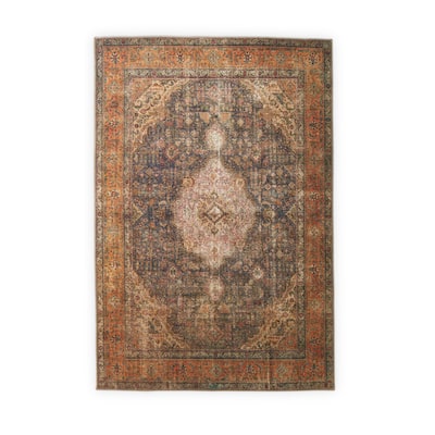 Alexander Home Tremezzina Printed Distressed Medallion Boho Rug