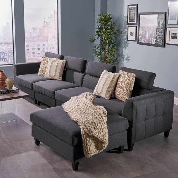 Shop Amias Modern 4 Piece Chaise Sectional Sofa Set By Christopher