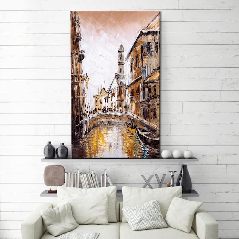 "VENICE" Framed Oil Painting Print on Canvas