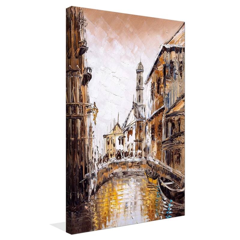 "VENICE" Framed Oil Painting Print on Canvas