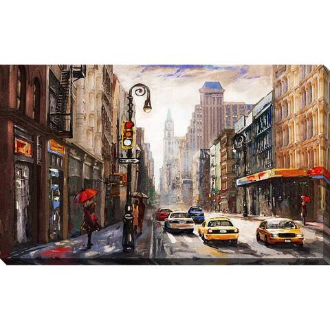 "NEW YORK" Framed Watercolor Painting Print on Canvas