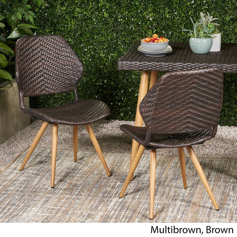 Laryn Outdoor Wicker Dining Chair (Set of 2) by Christopher Knight Home