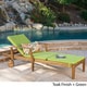 preview thumbnail 3 of 17, Perla Outdoor Acacia Wood Chaise Lounge with Cushion by Christopher Knight Home Green