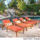 Perla Outdoor Acacia Wood Chaise Lounge with Cushion (Set of 4) by Christopher Knight Home - Thumbnail 2