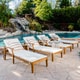 preview thumbnail 1 of 20, Perla Outdoor Wood Chaise Lounges (Set of 4) by Christopher Knight Home