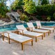 Perla Outdoor Acacia Wood Chaise Lounge with Cushion (Set of 4) by Christopher Knight Home - Thumbnail 5