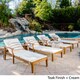 Perla Outdoor Acacia Wood Chaise Lounge with Cushion (Set of 4) by Christopher Knight Home - Thumbnail 1