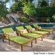 Perla Outdoor Acacia Wood Chaise Lounge with Cushion (Set of 4) by Christopher Knight Home - Thumbnail 3