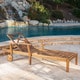 preview thumbnail 2 of 14, Perla Acacia Wood Chaise Lounge (Set of 2) by Christopher Knight Home