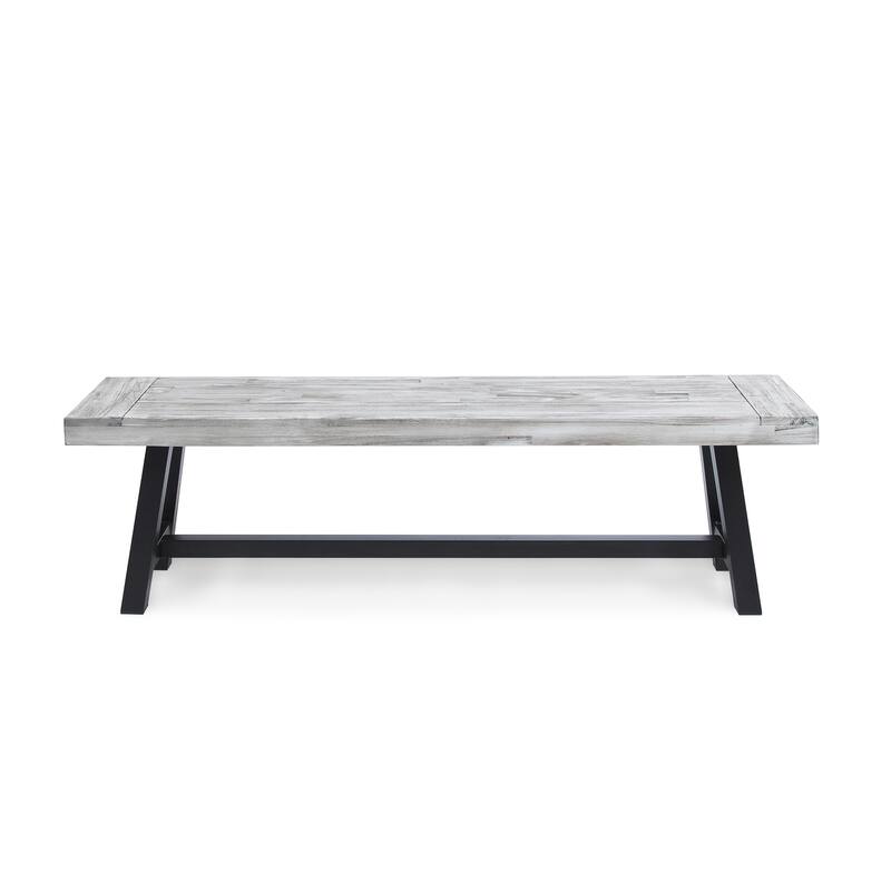 Jubilee Farmhouse Rectangle Acacia Wood Picnic Dining Bench by Christopher Knight Home
