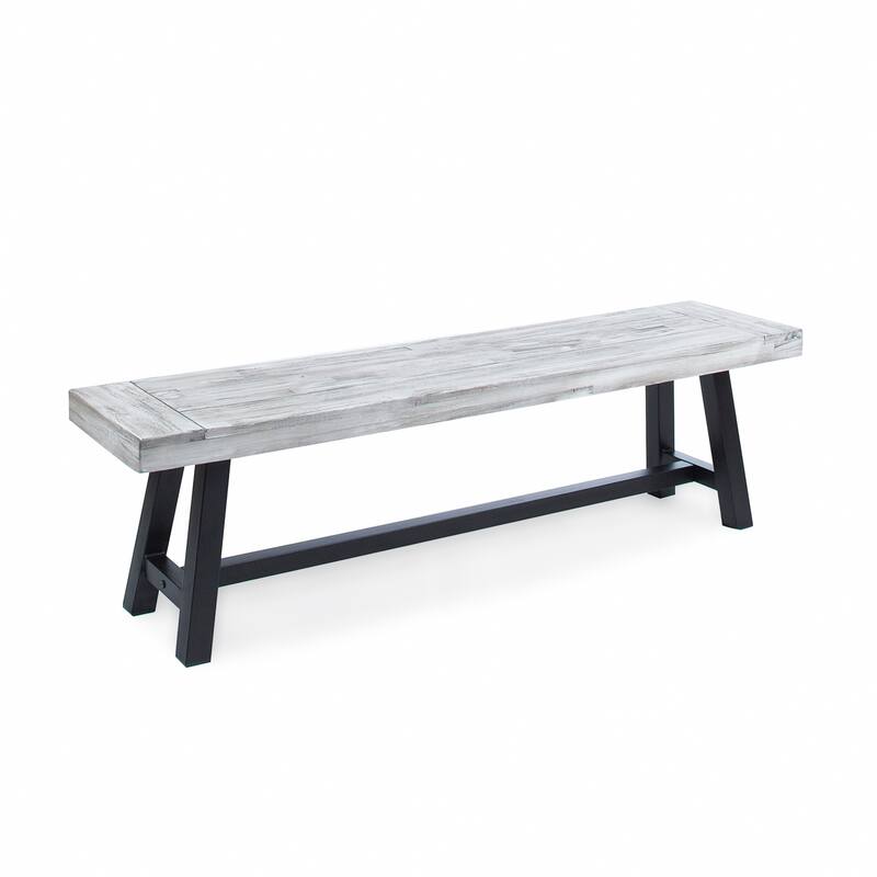 Jubilee Farmhouse Rectangle Acacia Wood Picnic Dining Bench by Christopher Knight Home - Grey