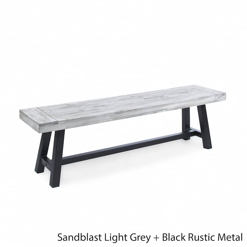 Jubilee Farmhouse Rectangle Acacia Wood Picnic Dining Bench by Christopher Knight Home