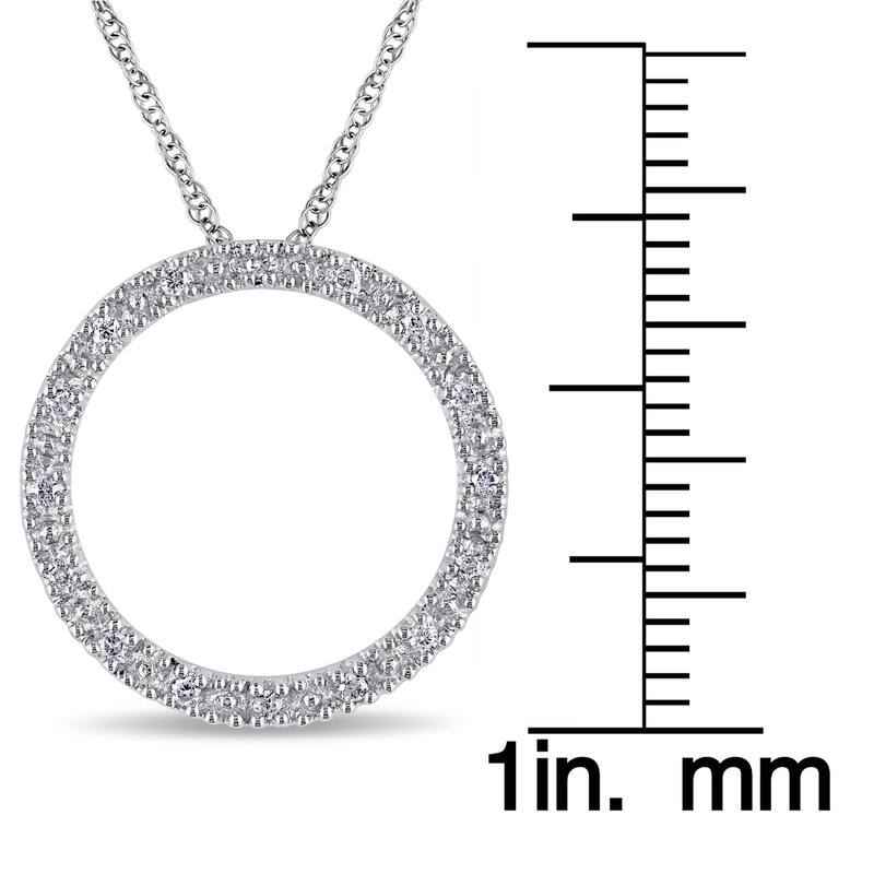 Miadora 10k White Gold 1/10ct TDW Diamond Circle Necklace
