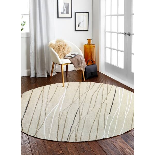Sydney Ivory Contemporary Round Area Rug 6 On Ivory Contemporary Round Area Rug