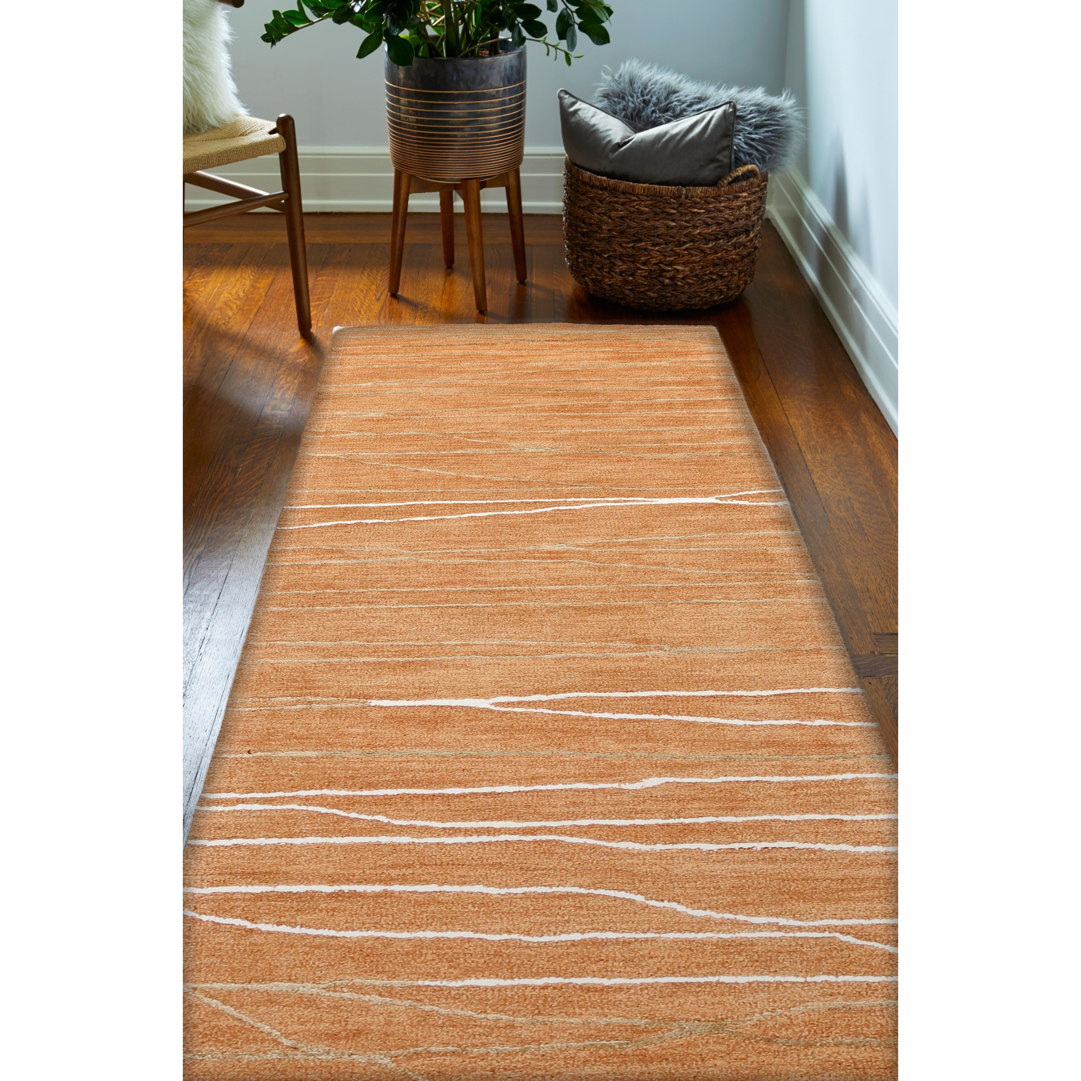 Sydney Spice Contemporary Area Rug 2'6" x 8' Runner Spice 2'6" x 8