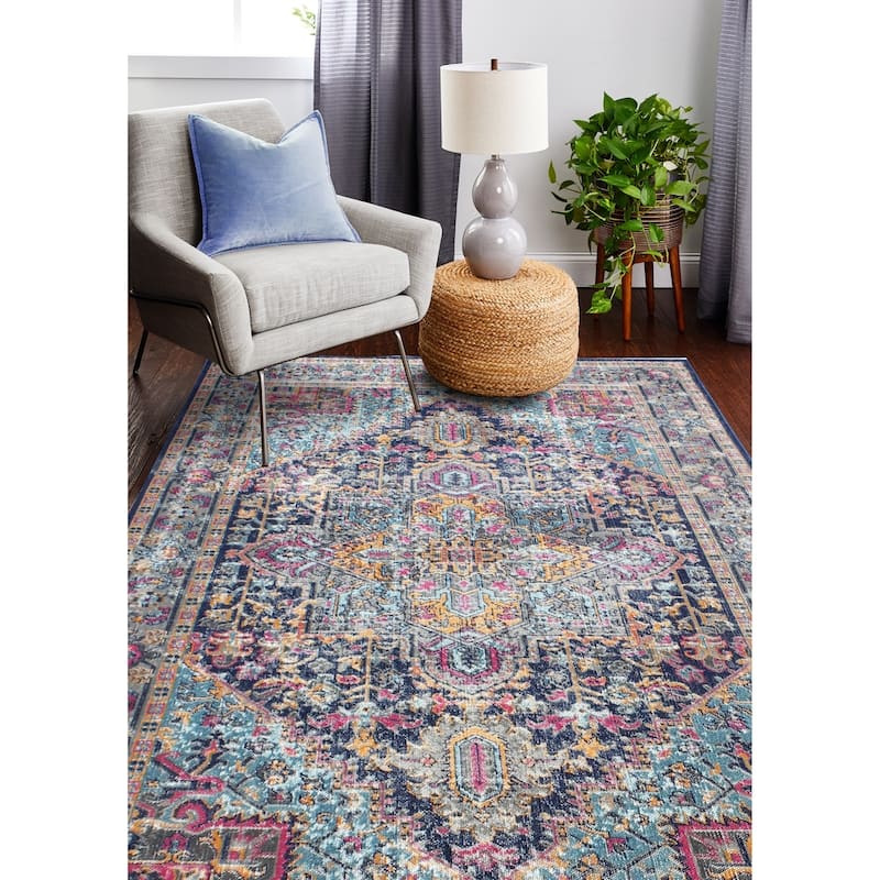 Bashian Blake Blue Machine Made Transitional Area