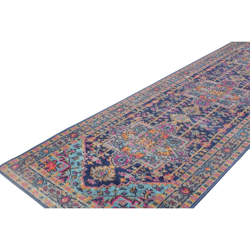 Bashian Blake Blue Machine Made Transitional Area