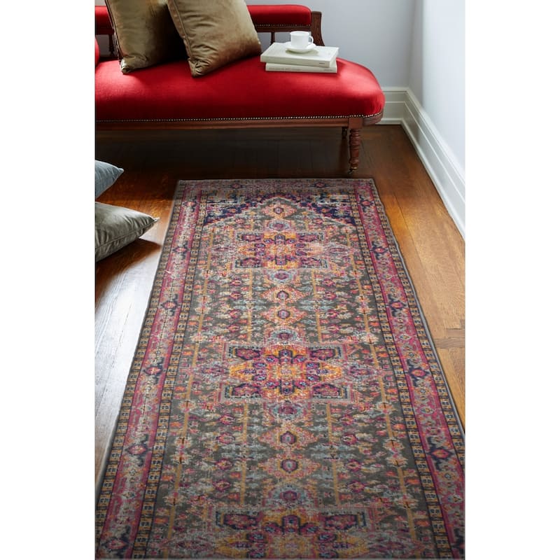 Bashian Blake Blue Machine Made Transitional Area