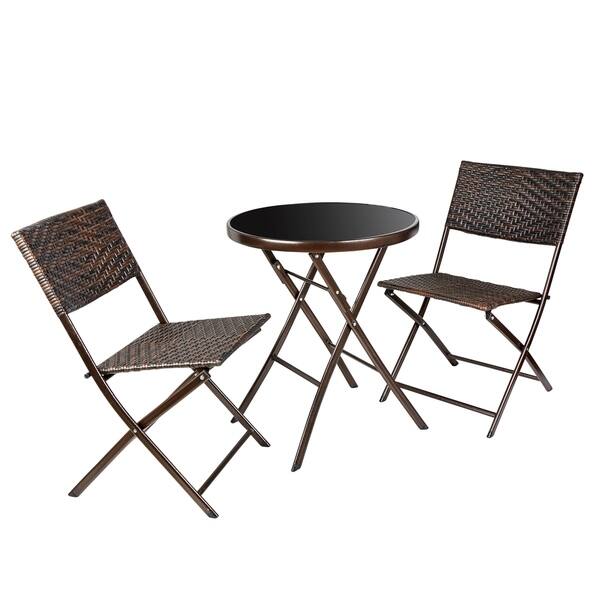 Shop Porthos Home Rattan Patio Furniture Bistro Set Table And Two