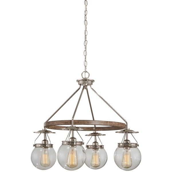 Minka Lavery 4-Light Polished Nickel/Corona Bronze Chandelier