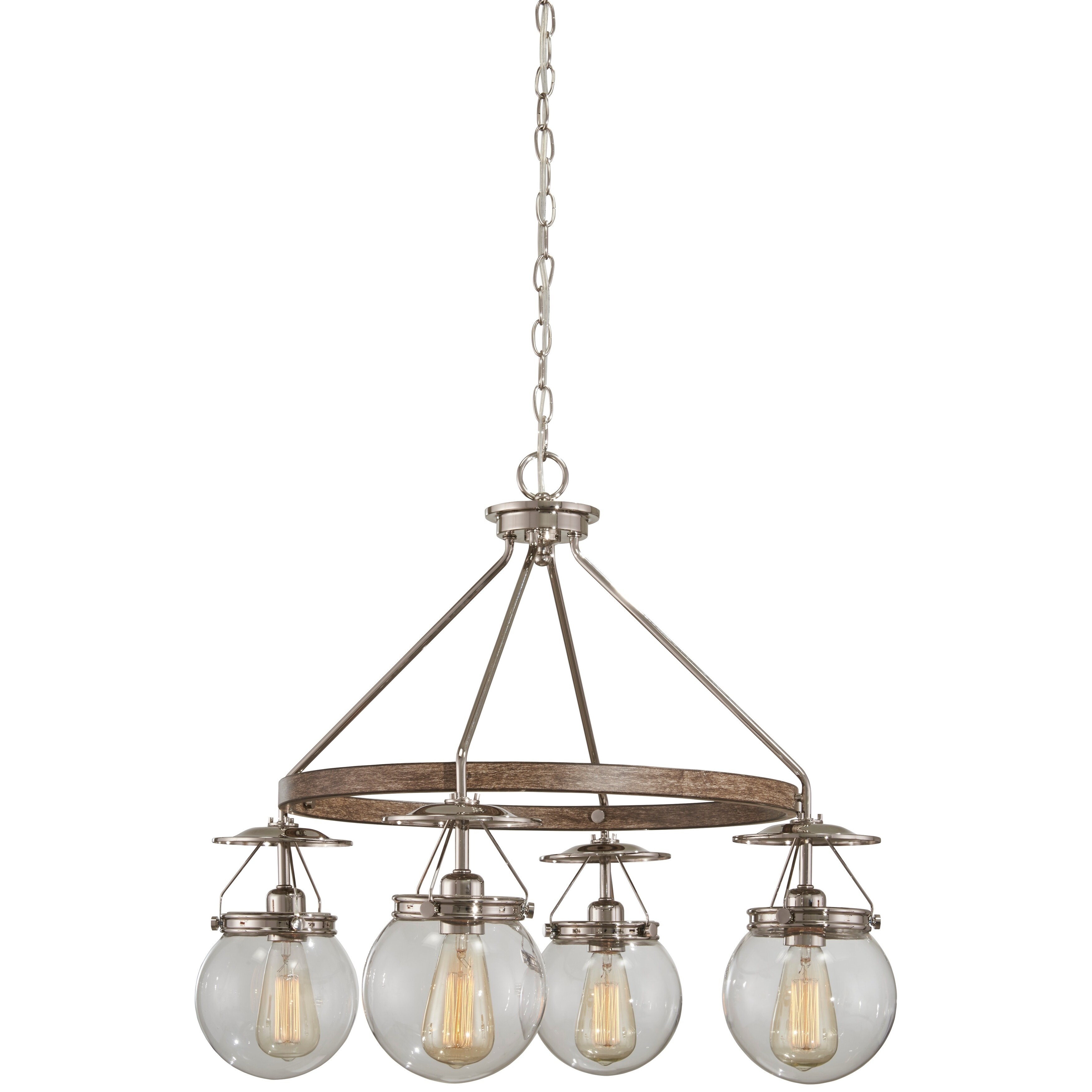 Minka Lavery 4-Light Polished Nickel/Corona Bronze Chandelier - Chandeliers For Bedrooms by Overstock.com