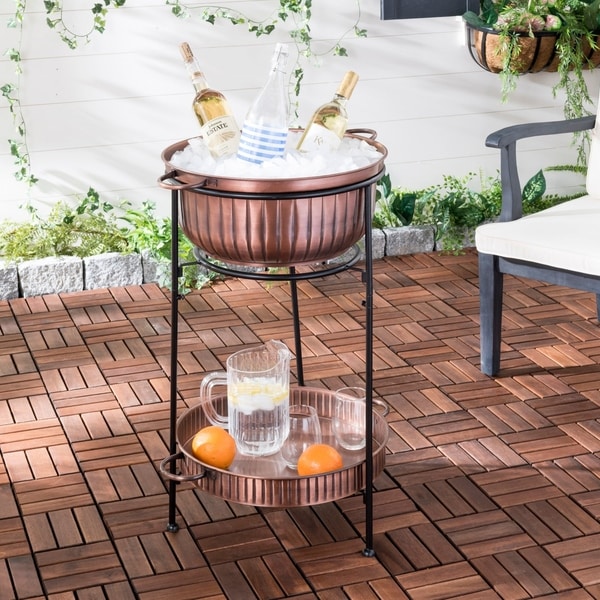 Safavieh Naka Antique Copper/ Black Plant Stand - 17.5" x 21.5" x 30"
