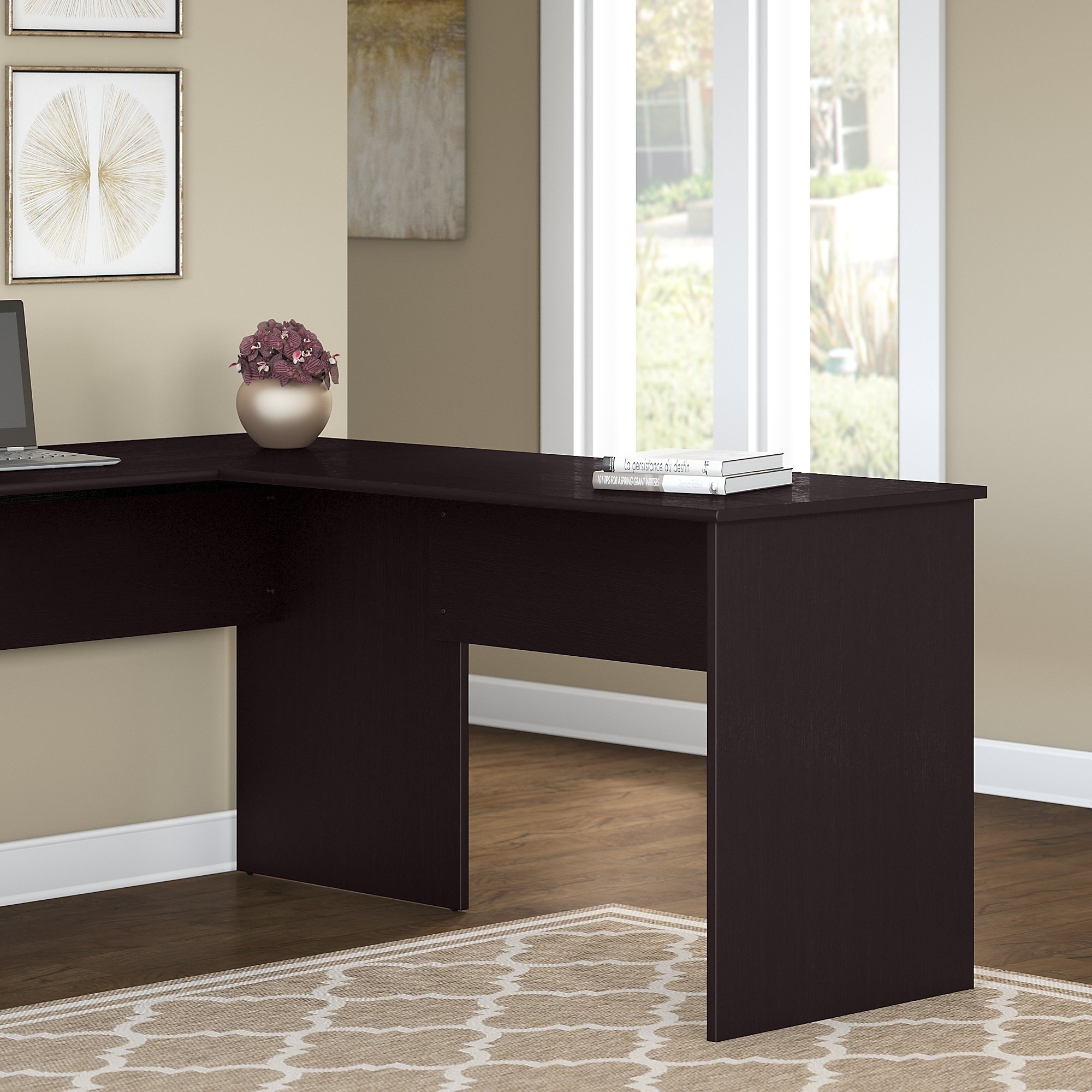 Copper Grove Burgas 42 Inch Shell Desk Return In Espresso Oak