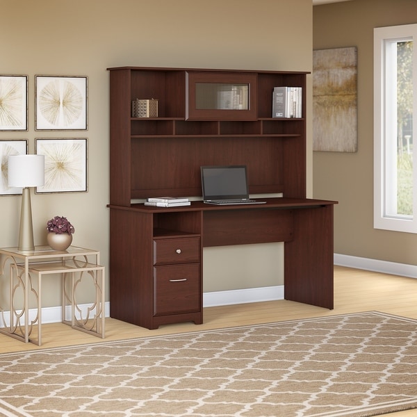 Shop Copper Grove Daintree 60 Inch Computer Desk With Hutch And Drawers   Bush Furniture Cabot 60W Computer Desk With Hutch And Drawers In Harvest Cherry Ce881ac3 02db 4ba6 9faf 4cab1b3d257f 600 