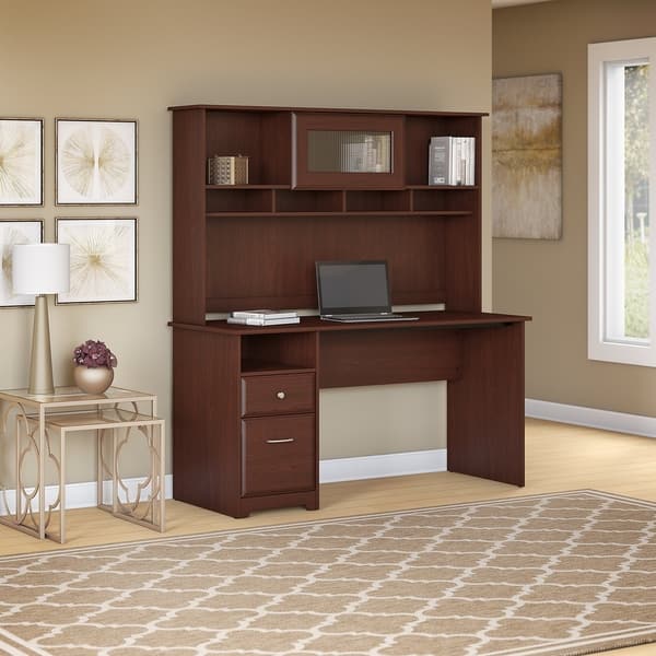 Brown Desk with Hutch