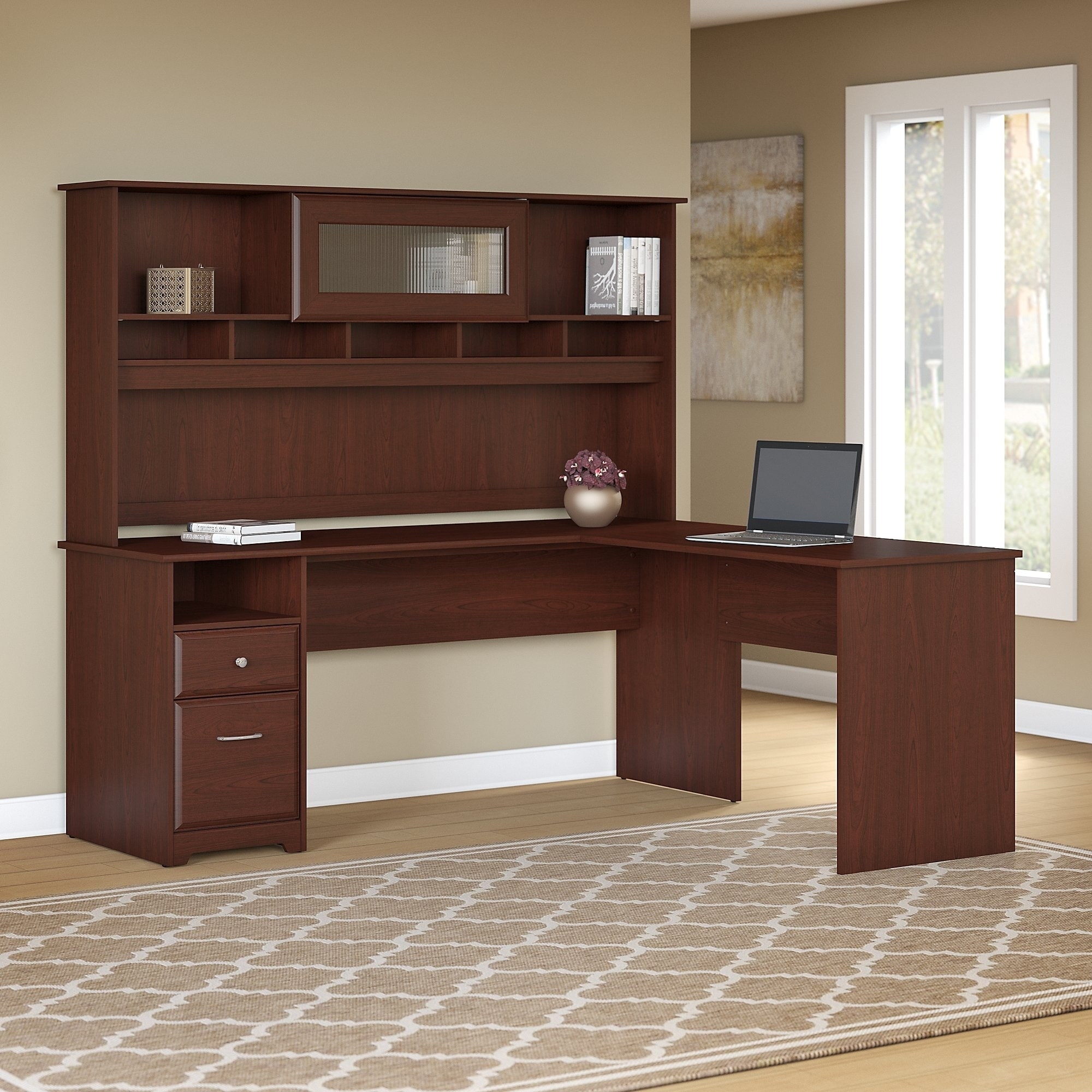Shop Copper Grove Busiek 72w L Shaped Computer Desk With Hutch And