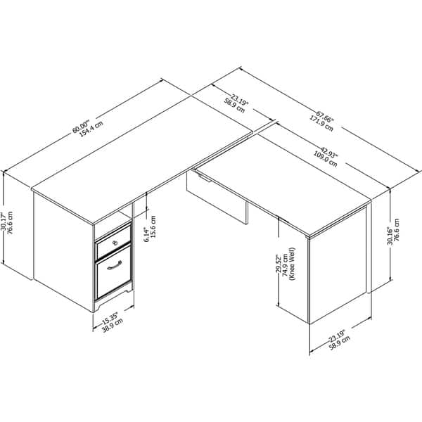 60W 3-position L-shaped Sit to Stand Desk in Harvest Cherry - Bed Bath ...