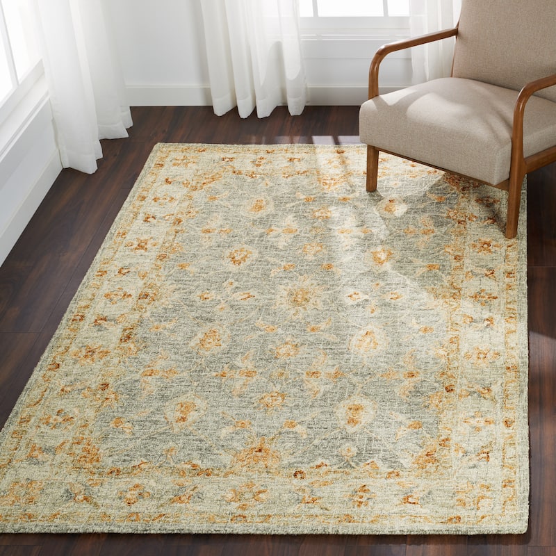 Alexander Home Shabby-Chic Mosaic Spa Hand-hooked 100% Wool Rug