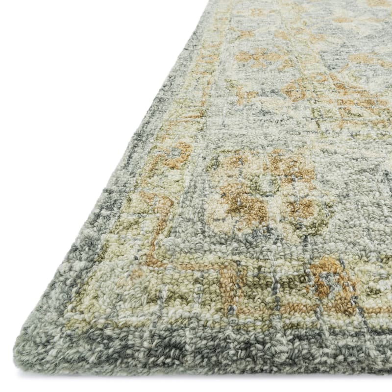 Alexander Home Shabby-Chic Mosaic Spa Hand-hooked 100% Wool Rug - 5' x 7' 6" - Spa/Spa - Rectangle