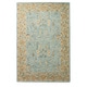 preview thumbnail 8 of 16, Alexander Home Shabby-Chic Distressed Hand-hooked 100% Wool Rug 5' x 7' 6" - Blue/Gold - Rectangle