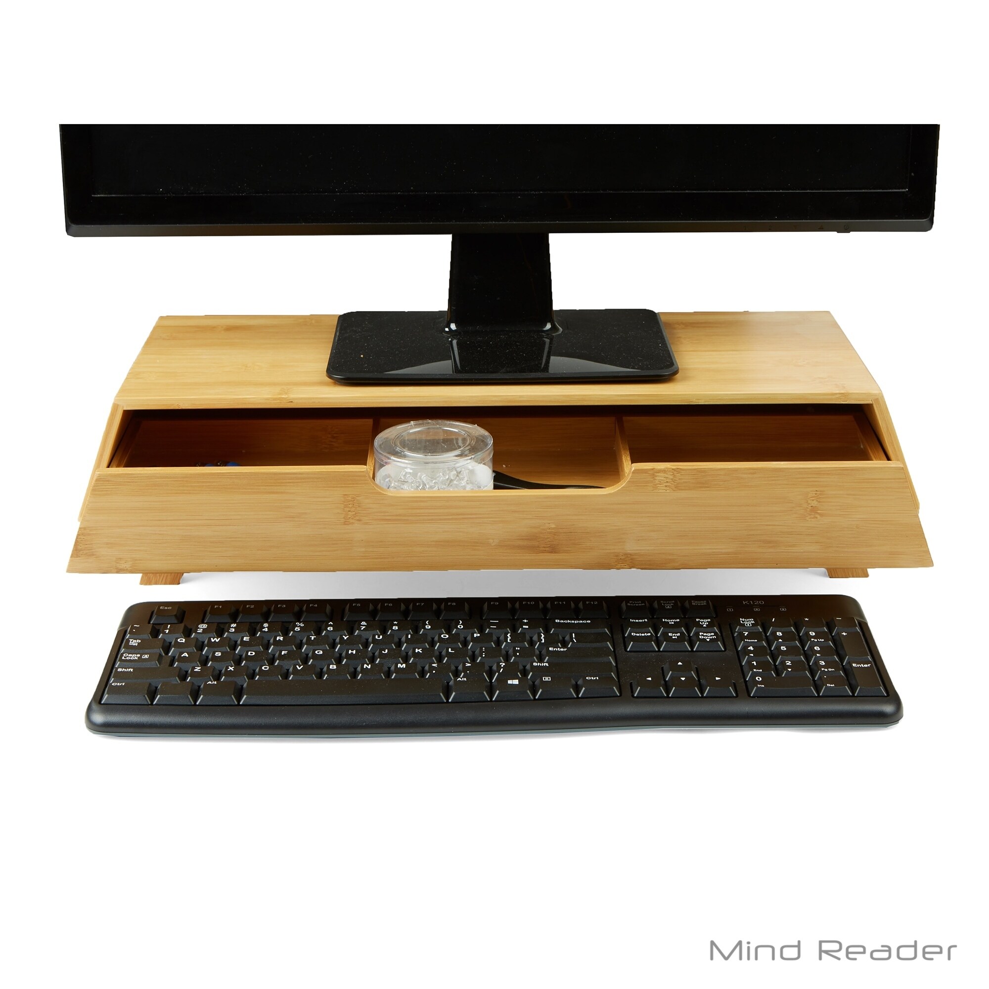 Shop Mind Reader Eco Friendly Bamboo Monitor Stand With Drawer
