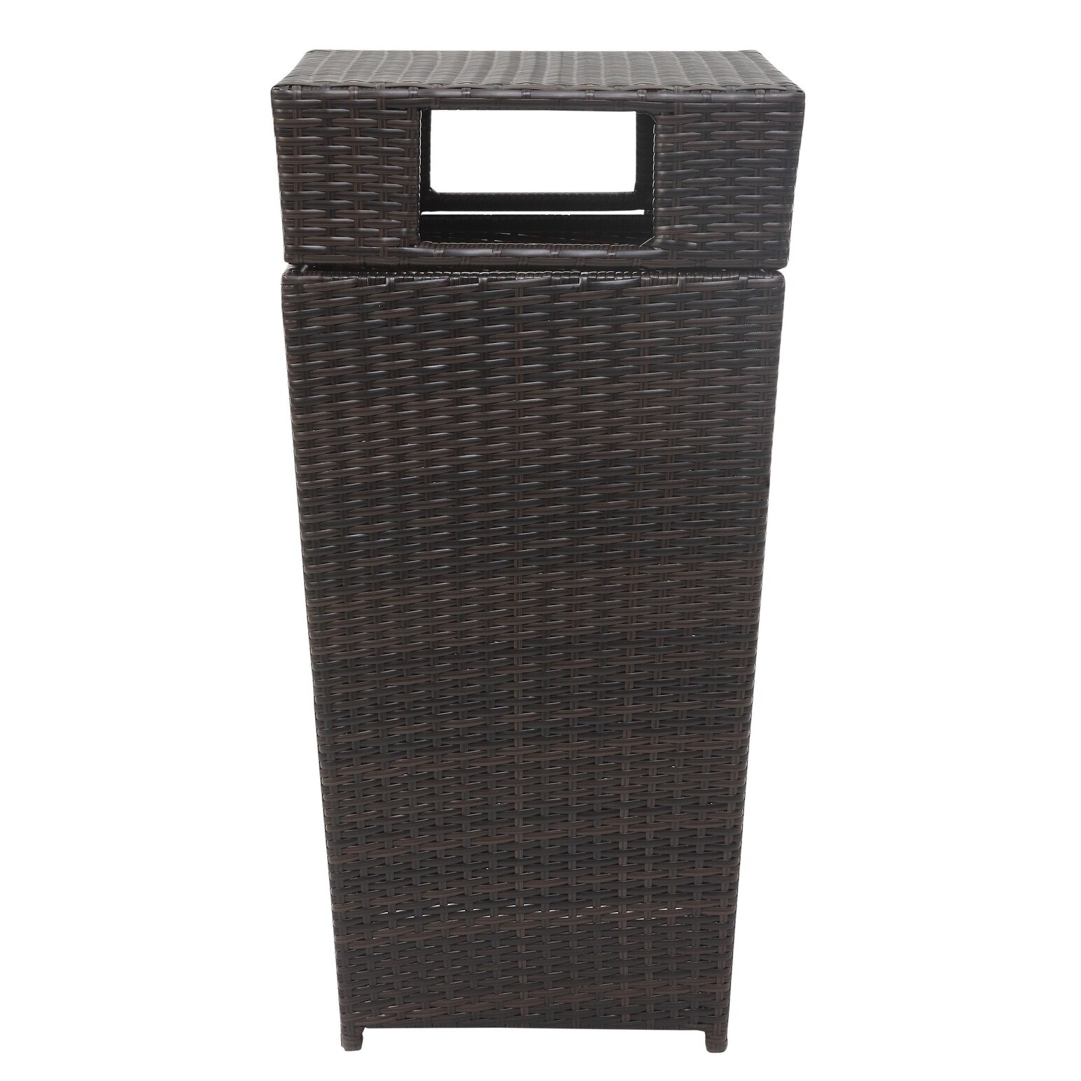 Shop Safavieh Baker Brown Outdoor Wicker Trash Bin On Sale