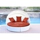 preview thumbnail 3 of 2, All-Weather White Wicker Sectional Daybed Red