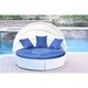 preview thumbnail 2 of 2, All-Weather White Wicker Sectional Daybed Blue