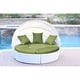 preview thumbnail 4 of 2, All-Weather White Wicker Sectional Daybed Green