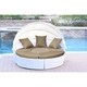preview thumbnail 1 of 2, All-Weather White Wicker Sectional Daybed Beige