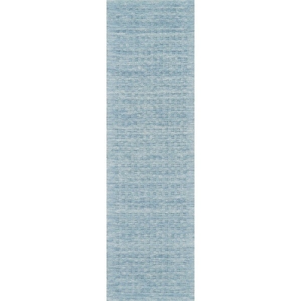 Nourison Perris Hand-woven Wool Area Rug - 2' 3" x 8' - Sky Blue - Runner