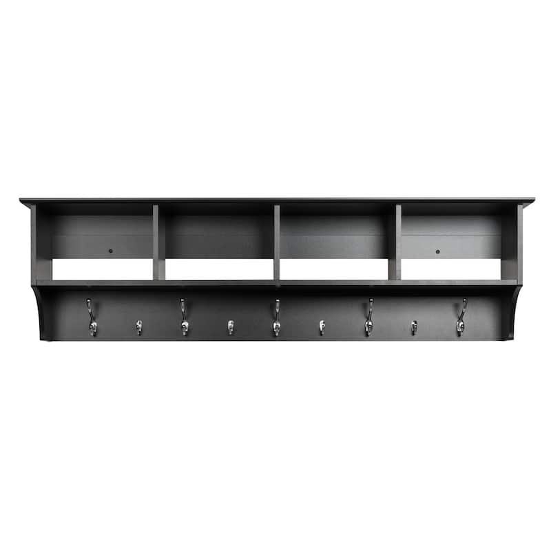 Porch & Den Hewitt Black 60 inch Wide Hanging Entryway Shelf - 60"W x 16.5"H x 11.5"D
