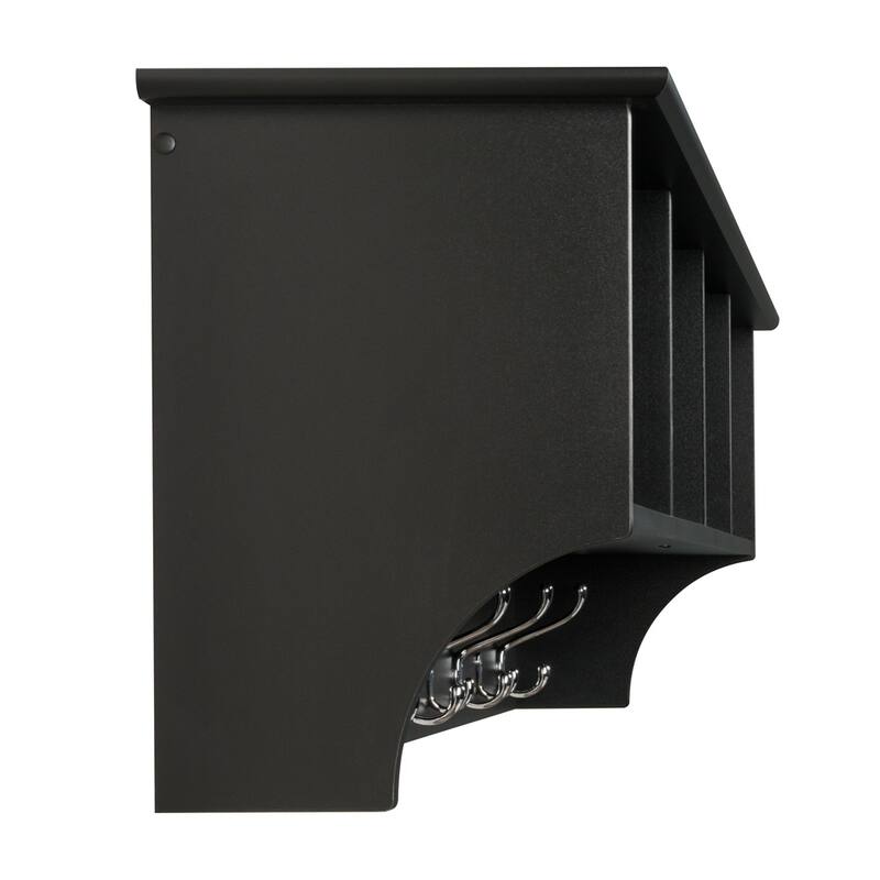 Porch & Den Hewitt Black 60 inch Wide Hanging Entryway Shelf - 60"W x 16.5"H x 11.5"D