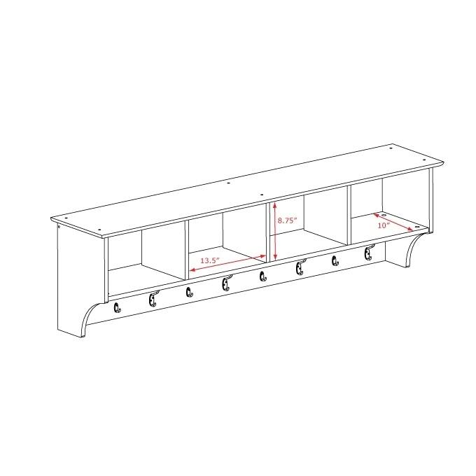 Porch & Den Hewitt Black 60 inch Wide Hanging Entryway Shelf - 60"W x 16.5"H x 11.5"D